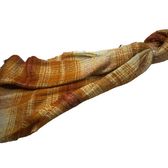 Universal Thread Women's One Size Scarf Orange Plaid Blanket New With Tags - Picture 2 of 10